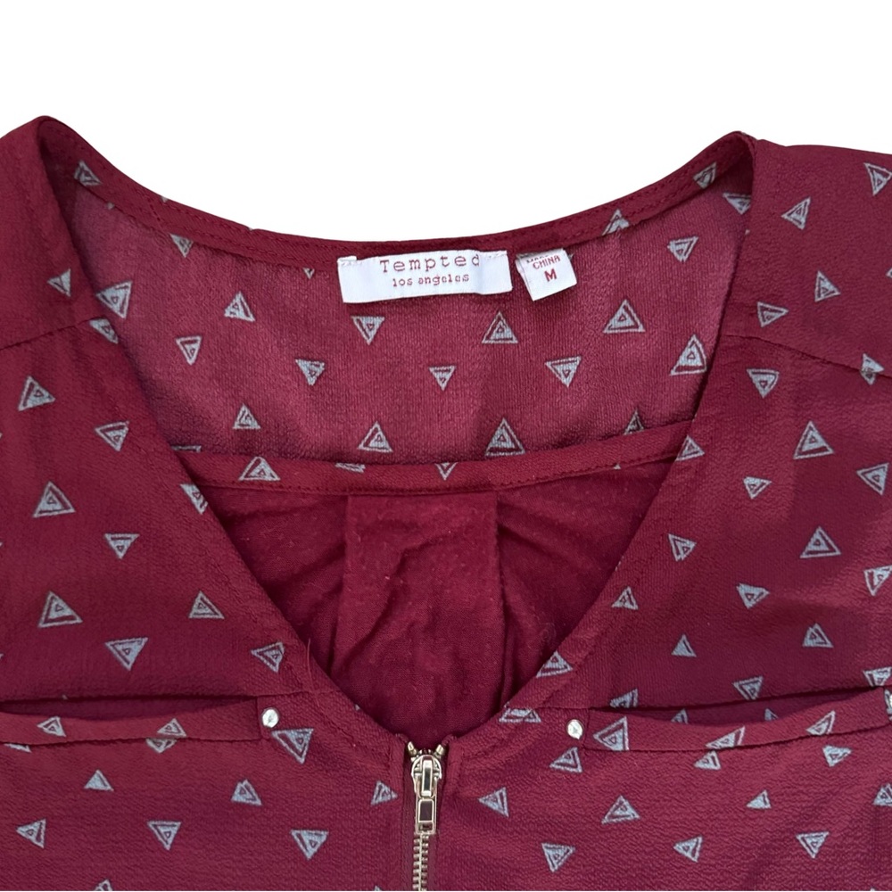 Burgundy Bliss Blouse Sz M - Picture 9 of 10
